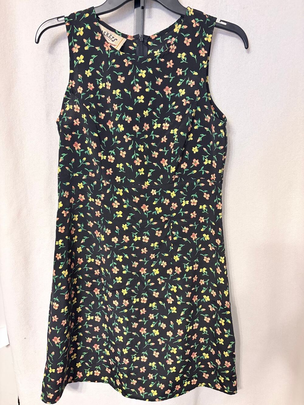 Vintage Tickets Clothing Dark Floral Mini Dress 1990s Whimsigoth Grunge Boho